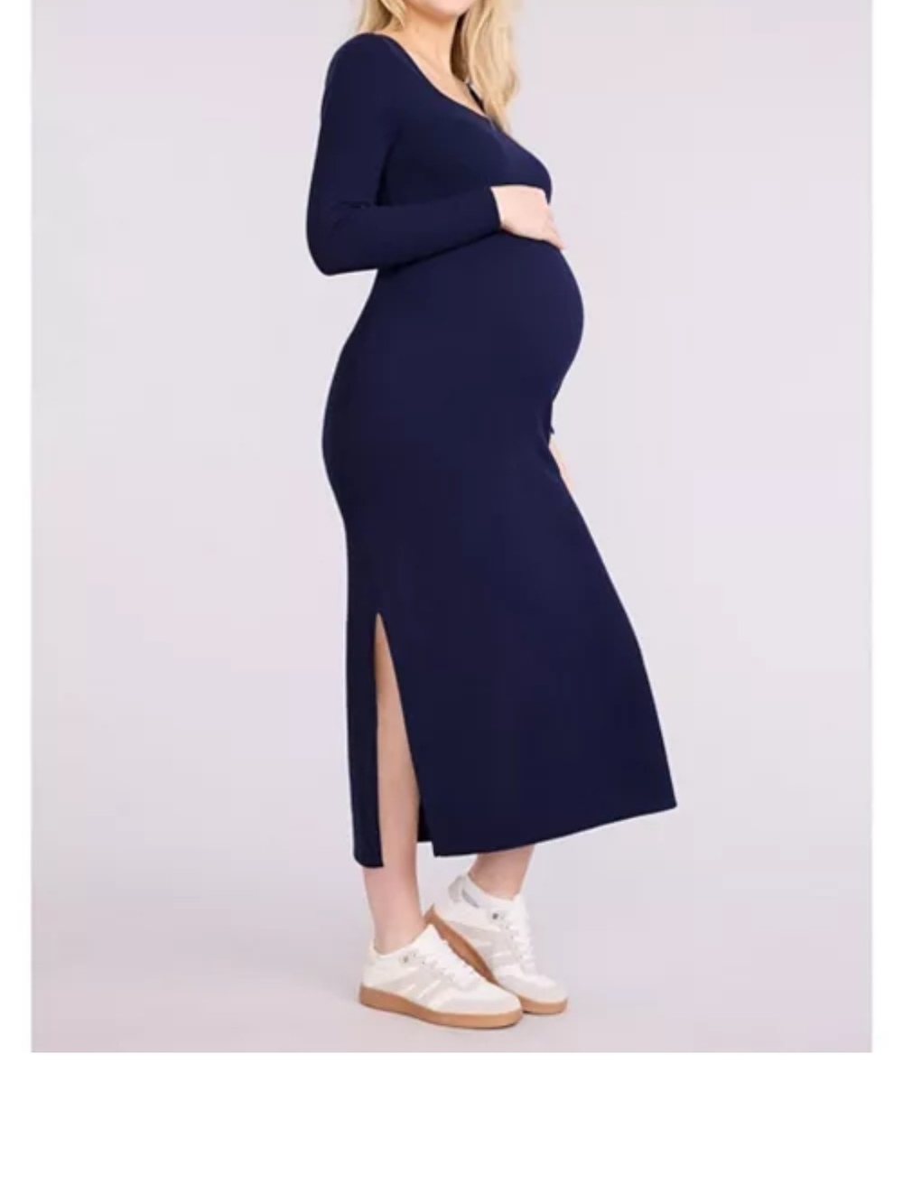 Motherhood Maternity Knit Midi Skirt - Navy